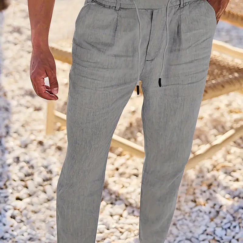 NICHOLS | HLAČE LANENE S UŽETOM