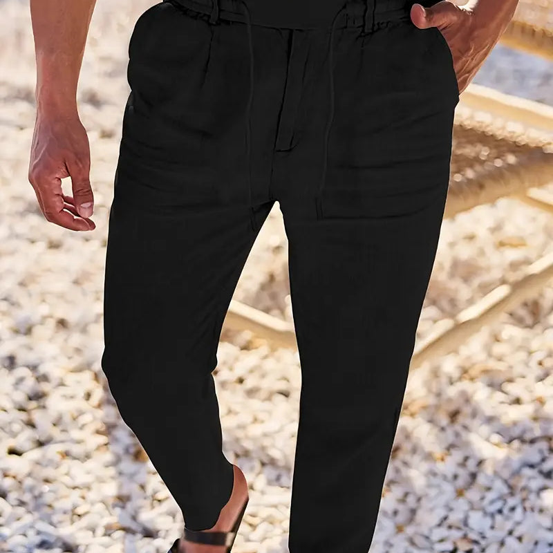 NICHOLS | HLAČE LANENE S UŽETOM