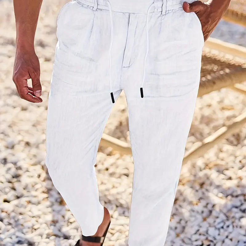 NICHOLS | HLAČE LANENE S UŽETOM