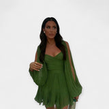 Romantična kratka rukava haljina