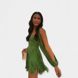 Romantična kratka rukava haljina