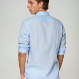 Eszter | Elegantna svijetloplava lanena košulja