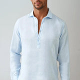 Dalma | Ljetna svijetloplava lanena bluzica