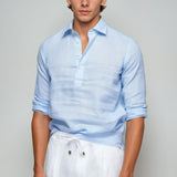 Dalma | Ljetna svijetloplava lanena bluzica