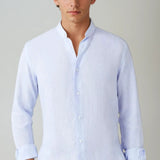 Lilla | Svijetloplava lanena košulja s ovratnikom