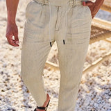 NICHOLS | HLAČE LANENE S UŽETOM