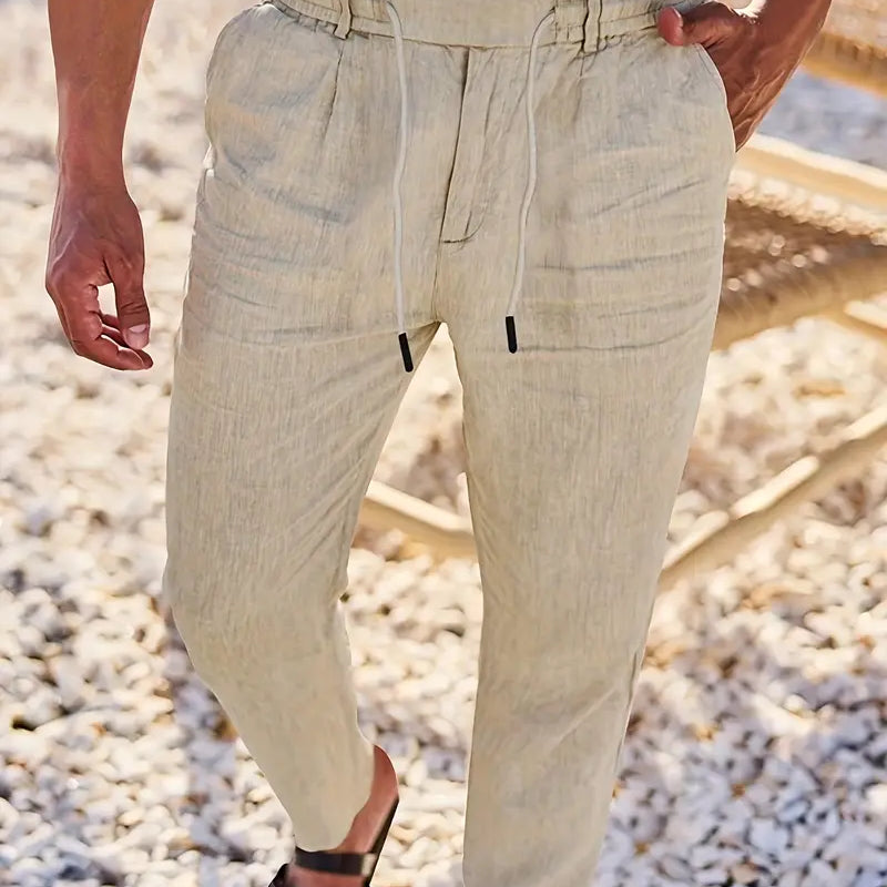 NICHOLS | HLAČE LANENE S UŽETOM