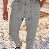 NICHOLS | HLAČE LANENE S UŽETOM